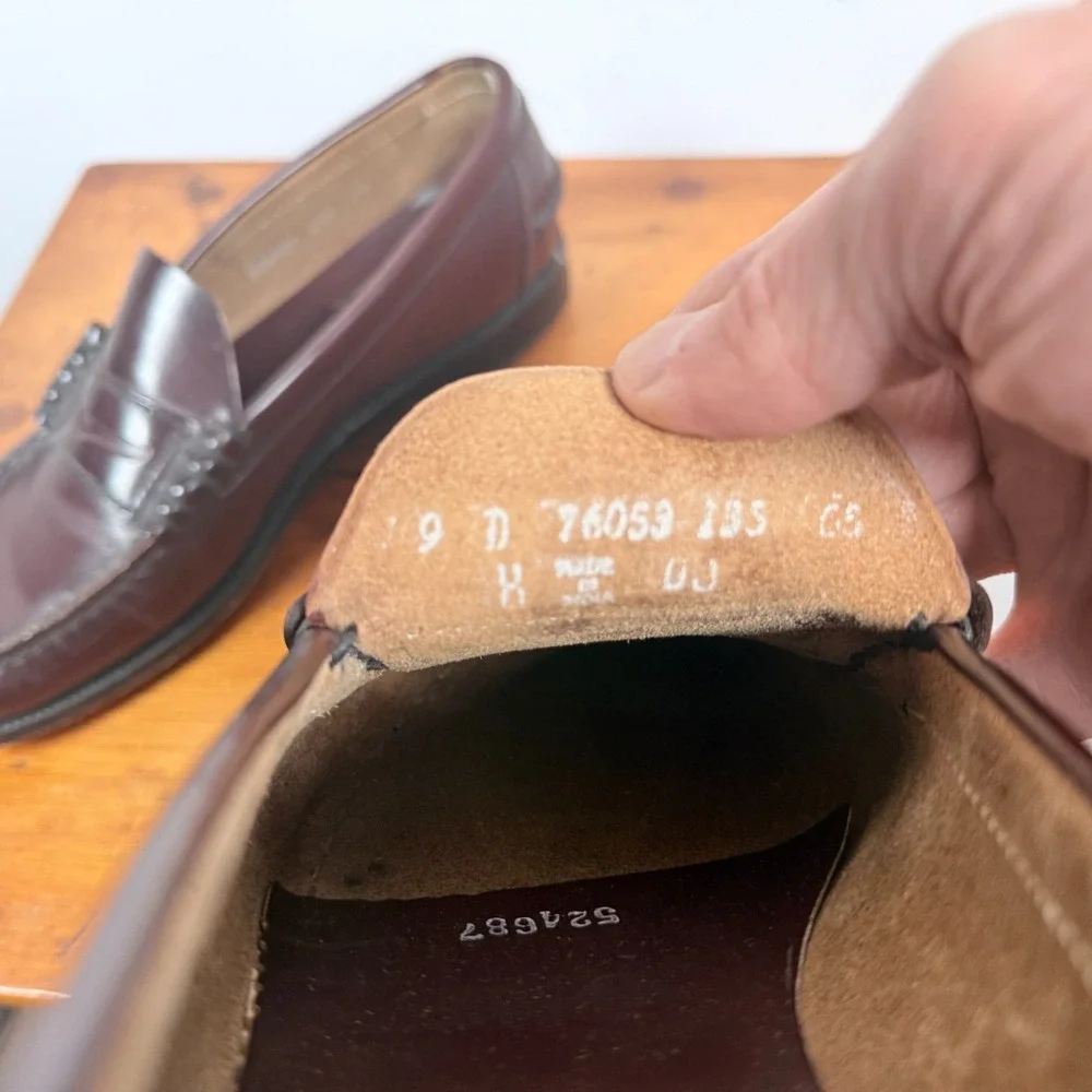 FLORSHEIM FLS Berkeley Classic Penny Loafers Rich Dark Brown Leather Mens - 9 D